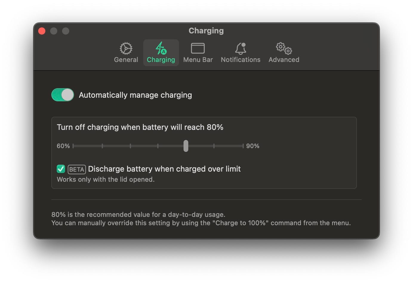 BatFi: бесплатное open source приложение для ограничения заряда батареи MacBook