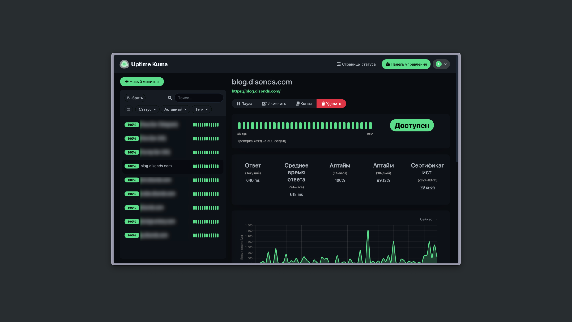 🐻 Uptime Kuma: простой мониторинг доступности ваших сервисов